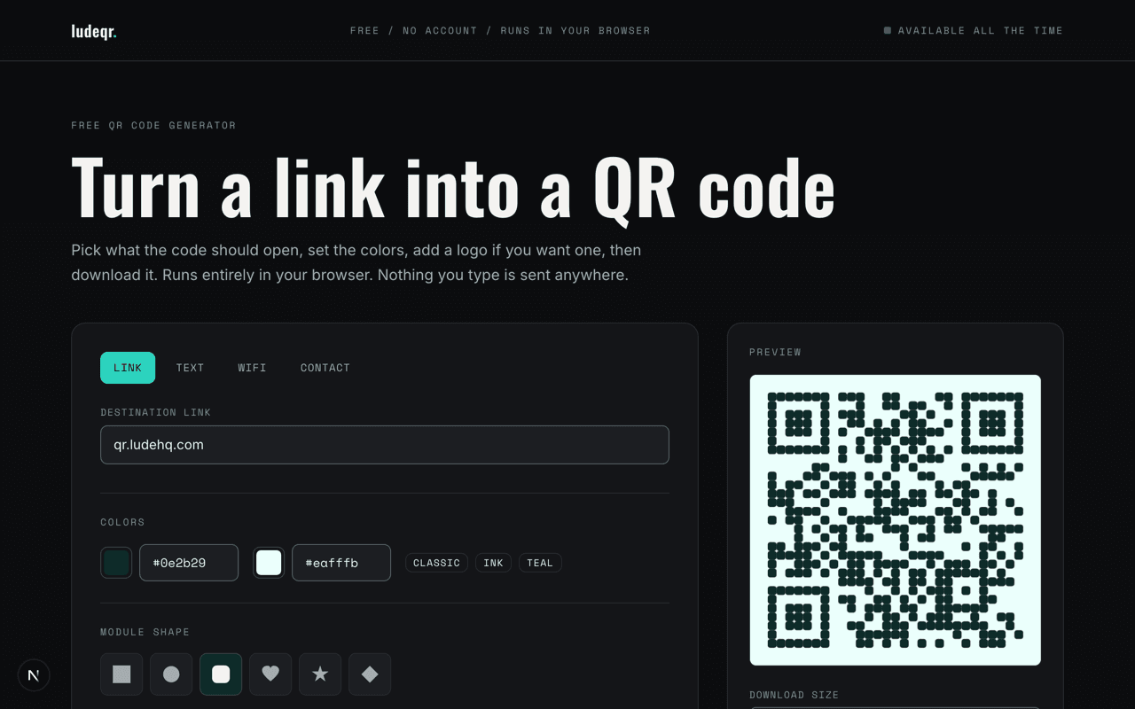 LudeQR screenshot